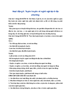 Giải Hoạt động trải nghiệm 10 Cánh diều: Hoạt động 6 chủ đề 7