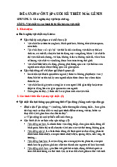 Đề cương ôn tập hết học phần môn Triết học Mác - Lênin