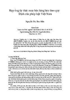 Tài liệu:" Hợp đồng ủy thác mua bán hàng hóa theo quy  định của pháp luật Việt Nam "