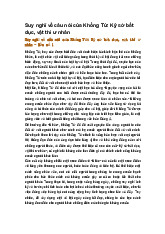 Suy nghĩ về câu nói của Khổng Tử: Kỷ sở bất dục, vật thi ư nhân