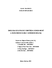 [Lexicology Class 8] Group 5 Final Assignment - English Department | Trường Đại học Hà Nội