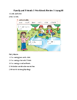Family and Friends 3 Workbook Review 3 trang 68