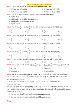 TOP 35 câu trắc nghiệm Toán 11 về Cộng xác suất theo từng dạng