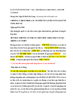 Tóm tắt lý thuyết môn Pháp luật tố tụng dân sự