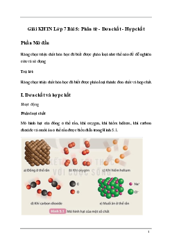 Giải sách Khoa học tự nhiên 7 Bài 5: Phân tử - Đơn chất - Hợp chất | Kết nối tri thức