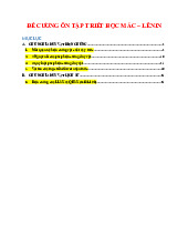 Đề Cương Ôn Tập Chi Tiết Môn Triết học Mác - Lênin | Đại học Sư phạm Thành phố Hồ Chí Minh