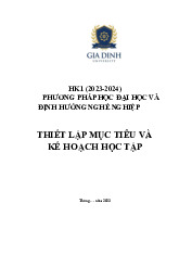 Thiết lập mục tiêu và kế hoạch học tập | Môn Phương pháp đại học và Định hướng nghề nghiệp - Đại học Gia Định
