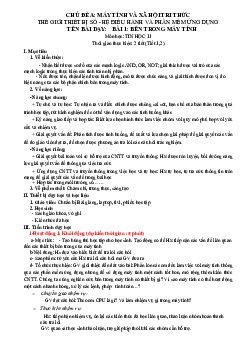 Bài 1: Bên trong máy tính | Giáo án Tin học 11 Cánh diều