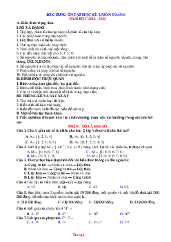 Đề cương ôn tập HK1 toán 6