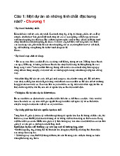 Câu hỏi vấn đáp Chương 1-6 môn Nhập môn Quản lý dự án | Học viện Công Nghệ Bưu Chính Viễn Thông