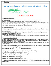 Hệ thống lý thuyết và các dạng bài tập Vật lý 10