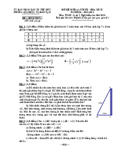 Đề thi cuối kỳ 2 Toán 7 năm 2020 – 2021 phòng GD&ĐT Thủ Đức – TP HCM
