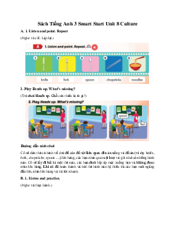 Giải BT Sách Tiếng Anh 3 Smart Start Unit 8 Food Culture