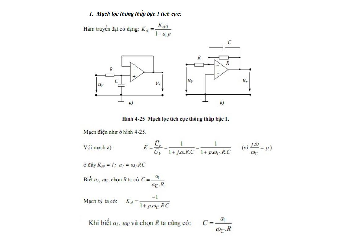 Vẽ sơ đồ và giải thích hoạt động mạch lọc thông thấp và mạch lọc thông thấp bậc 2?
