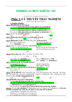 Bài tập Hiđrocacbon không no hóa 11 (có đáp án)
