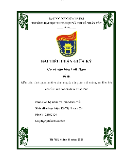 Những tác động của môi trường tự nhiên đến đời sống văn hóa | Tiểu luận môn Cơ sở văn hóa Việt Nam |  PTIT