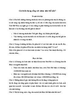 Soạn văn 6: Các loài chung sống với nhau như thế nào | Kết nối tri thức