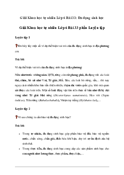 Giải KHTN 6 Bài 33: Đa Dạng Sinh Học - Chân trời sáng tạo