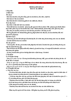 Bài 20: Alcohol | Giáo án Hóa 11 Kết nối tri thức