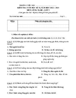 Đề thi Công nghệ lớp 3 học kì 2 - Đề 2 | Cánh Diều năm 2024