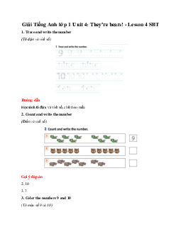 Giải Tiếng Anh lớp 1 Unit 4: They’re bears! - Lesson 4 SBT | Family & Friends