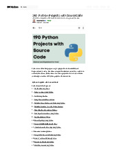 190 Python Projects with Source Code: Beginner to Advanced Guide | Môn Công nghệ thông tin - Đại học Sư phạm Kỹ thuật Thành phố Hồ Chí Minh
