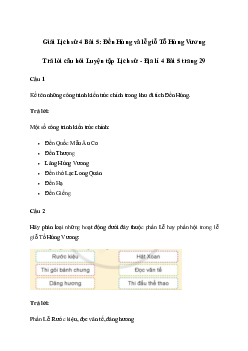 Giải Lịch sử Địa lí lớp 4 Bài 5: Đền Hùng và lễ giỗ Tổ Hùng Vương | Cánh diều