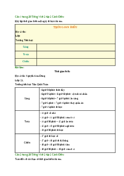 Giải SGK môn Tiếng việt 2 - Bài 21: Lập thời gian biểu một ngày đi học(2) | Cánh Diều