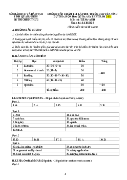 (Đáp án) Đề thi lập đội tuyển học sinh giỏi của tỉnh dự thi chọn học sinh giỏi quốc gia THPT năm 2020 môn thi Tiếng Anh Quảng Ninh