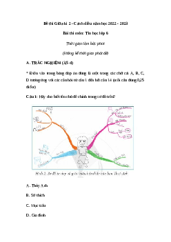 Đề thi giữa học kì 2 môn Tin học 6 năm 2023 - 2024 sách Cánh diều | Đề 1