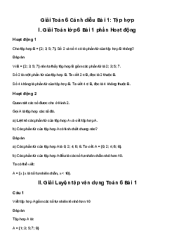 Giải Toán 6 Bài 1: Tập hợp | Cánh diều