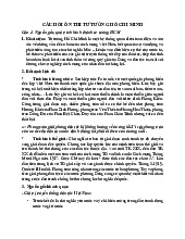 Ôn thi cuối kì Môn Tư tưởng Hồ Chí Minh | Học viện Cán bộ Thành phố Hồ Chí Minh