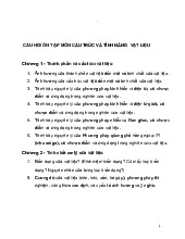 Câu hỏi ôn tập môn ctvtnvl | Đại học Xây Dựng Hà Nội