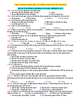 Trắc nghiệm KHTN 8 Kết nối tri thức bài 18 tác dụng làm quay của lực, momen lực (có đáp án)