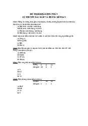 Đề khảo sát môn xác suất thống kê| Đại học Kinh tế Quốc Dân
