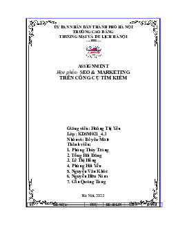 Báo cáo môn "SEO & Marketing trên công cụ tìm kiếm"