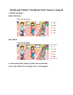 Family and Friends 3 Workbook Unit 7 Lesson 1 trang 50