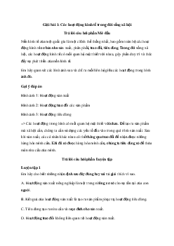 Giải Kinh tế 10 Bài 1: Các hoạt động kinh tế trong đời sống xã hội | Cánh diều