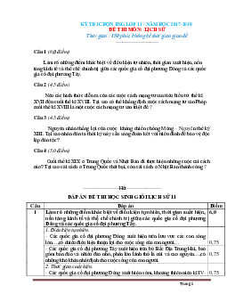 TOP 10 đề thi học sinh giỏi Lịch Sử 11 cấp tỉnh cấp trường (có đáp án)