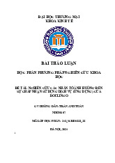 Nghiên Cứu Các Nhân Tố Ảnh Hưởng Đến Sự Chấp Nhận Dịch Vụ của doualingo | Bài thảo luận Phương pháp nghiên cứu khoa học