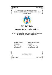 Phân tích mối quan hệ giữa vật chất và ý thức. Liên hệ với lối sống của thanh niên hiện nay  - Triết học Mác Lenin | Đại học Kinh Tế Quốc Dân