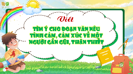 Giáo án điện tử  Tiếng Việt 4 -  Kết Nối Tri Thức:  Tìm ý cho đoạn văn nêu tình cảm, cảm xúc.