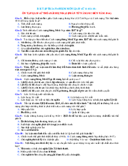 Trắc nghiệm Sử 11 bài 18: Ôn tập Lịch Sử thế giới hiện đại (có đáp án)