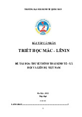 Học thuyết hình thái kinh tế - xã hội và liên hệ việt nam | Bài tập cá nhân môn triết học mác - lênin