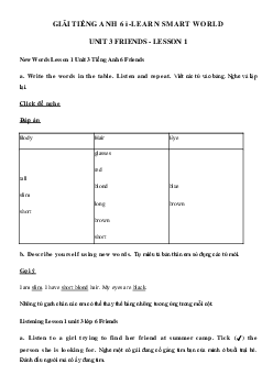 Tiếng Anh lớp 6 Unit 3 lesson 1 - Smart World