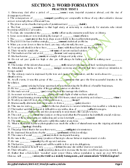 Top 656 câu WORD FORMATION - THPT Chuyên Bắc Ninh