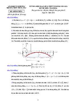 Đề thi chọn HSG Toán 10 năm 2023 – 2024 trường THPT Tiên Lãng – Hải Phòng