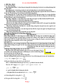 Phương pháp giải toán các loại dao động có lời giải
