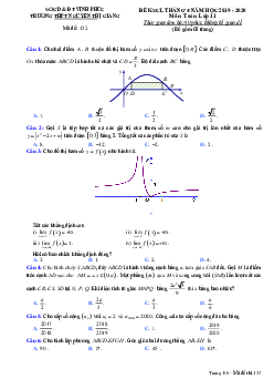 Đề KSCL Toán 11 tháng 5 năm 2020 trường THPT Nguyễn Thị Giang – Vĩnh Phúc