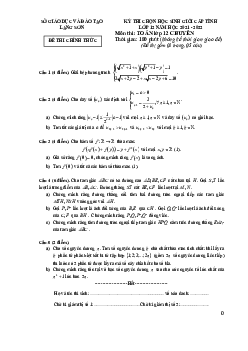 Đề học sinh giỏi cấp tỉnh Toán 12 chuyên năm 2021 – 2022 sở GD&ĐT Lạng Sơn